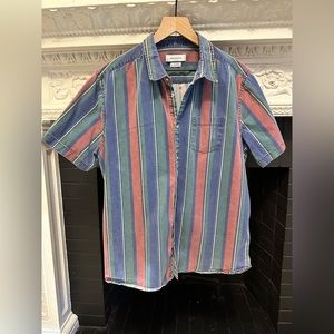 Urban Outfitters Men’s Striped Oversized Vintage Style Button Up Shirt